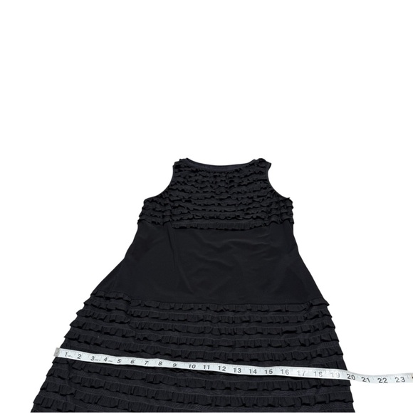 Joseph Ribkoff Black Tiered Ruffle Sleeveless Dress Size 12 Missing Belt - Picture 6 of 13